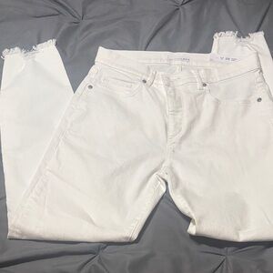 LOFT Women's Cropped White Jeans